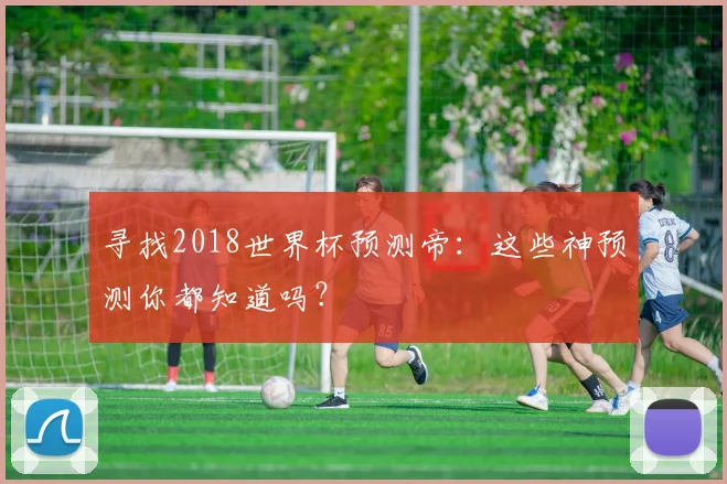 寻找2018世界杯预测帝：这些神预测你都知道吗？